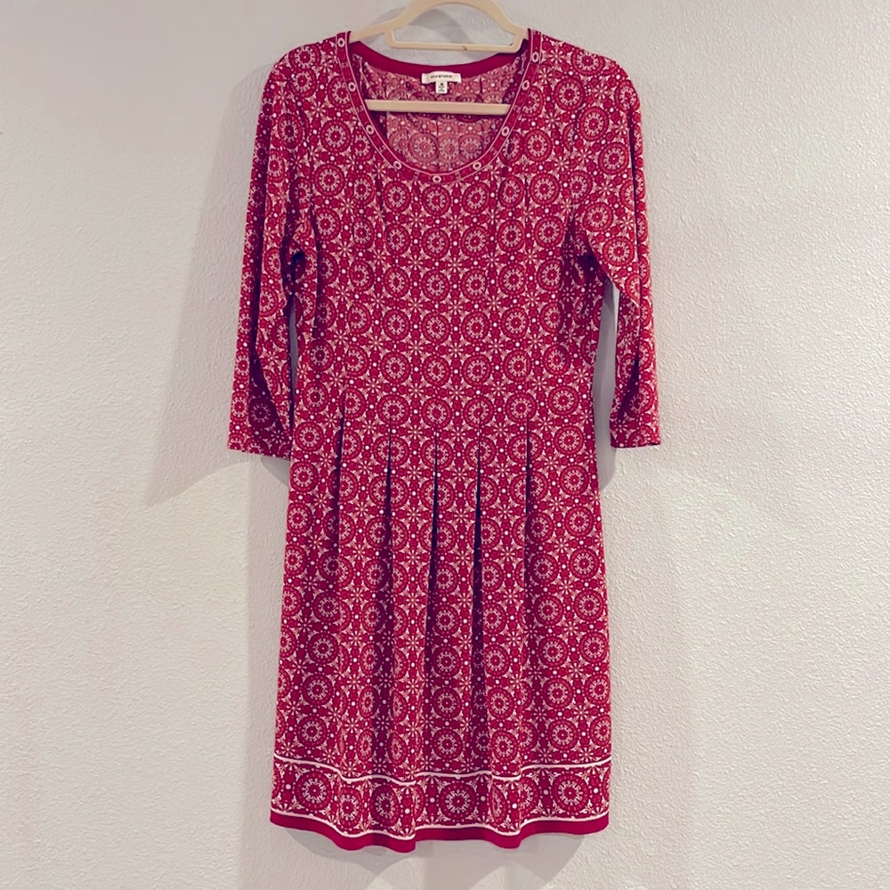 Max Studio crewneck fit and flare long sleeve dress, Size M